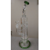 BZRK Waterpipe with Swiss and Tree Percs Green 13in