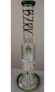 BZRK Waterpipe with Showerhead and Honey Comb Perc Green 15in