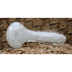 White Hand Pipe with Frit