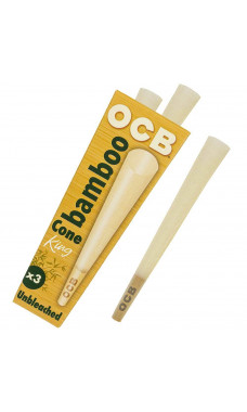 OCB Bamboo King Unbleached Cone 3pk