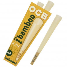 OCB Bamboo King Unbleached Cone 3pk