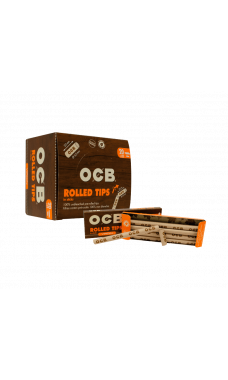 OCB Virgin Rolled Unbleached Tips in Sticks 25pk