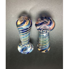 Thick Color Changing Hand Pipe with Blue Ribbon