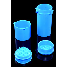 Colored Plastic Jar and Herb Grinder