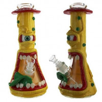 3D Glass Mushroom Monster Waterpipe with Glow-in-the-Dark Eye