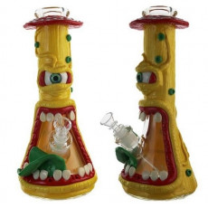 3D Glass Mushroom Monster Waterpipe with Glow-in-the-Dark Eye