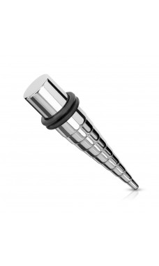 Bump Down 316L Surgical Stainless Steel Taper with 2-Black O-Rings Body Jewelry