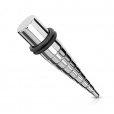 Bump Down 316L Surgical Stainless Steel Taper with 2-Black O-Rings Body Jewelry