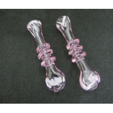 Pink Flat Mouth Chillum With Rings