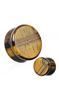 Tigers Eye Semi Precious Stone Solid Saddle Fit Plug Body Jewelry