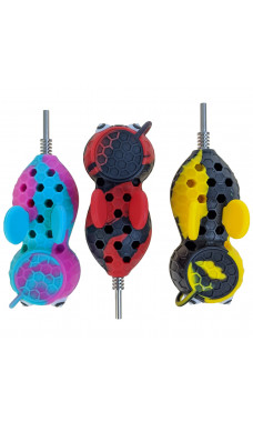 Silicone 2 in 1 Bumblebee Nectar Hand Pipe with 10mm Titanium Tip