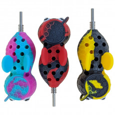 Silicone 2 in 1 Bumblebee Nectar Hand Pipe with 10mm Titanium Tip