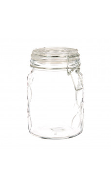 Glass Honeycomb Storage Jar