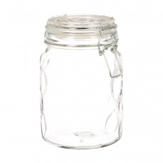 Glass Honeycomb Storage Jar