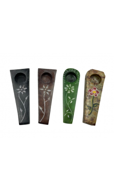 Stone Pipe with Flower Design