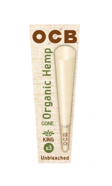 OCB Organic Hemp King Unbleached Cones 3pk