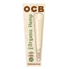 OCB Organic Hemp King Unbleached Cones 3pk