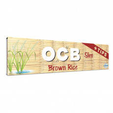 OCB Brown Rice Slim Rolling Papers Plus Tips