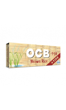 OCB Brown Rice 1.25 Rolling Papers Plus Tips