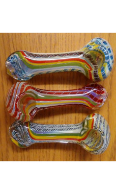 Silver Fumed Rasta Plus Ribbon Hand Pipe