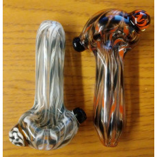 Stinger Glass UV Reactive Hand Pipe with Marble