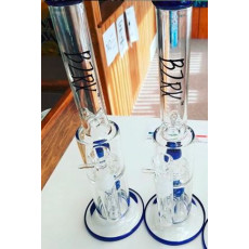 BZRK Waterpipe with 8-arm Tree and Showerhead Percs Blue 16in