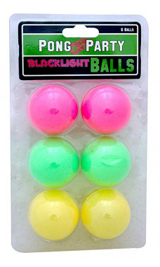 Pong Party Black Light Balls 6pk